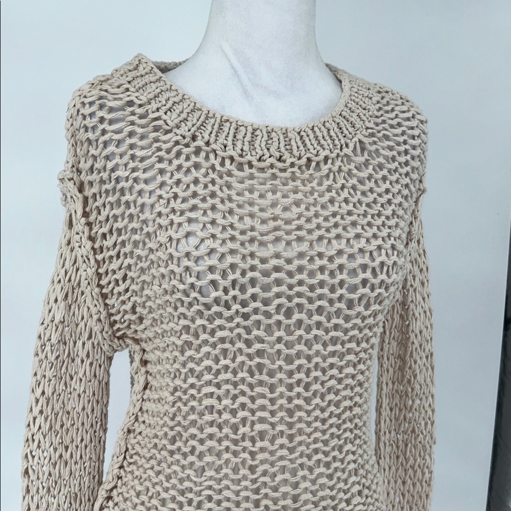 All Saints Cream Knit Sweater Size U.S. 10 UK 14 EU 42 - Picture 4 of 11
